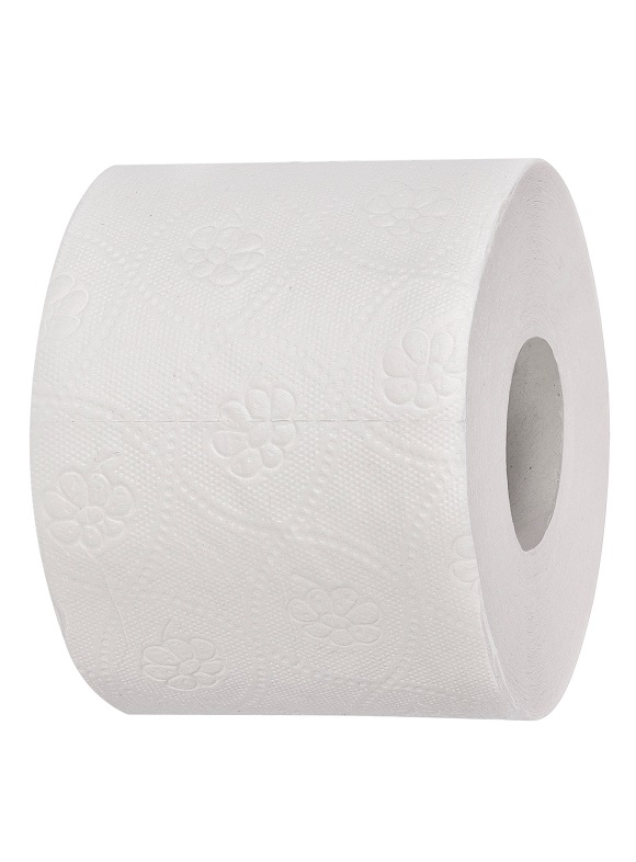Toilet paper small roll, 3-ply,
250 sheets, cellulose
3 x 15.0 g/m², sheet 9.5 x 11.0 cm, Ø sleeve
4,5cm, Ø roll 11,0cm, bright white > 80°, 9
x 8 rolls, 28 units per pal, pallet height
210,00cm, Certificates: FSC® C143855