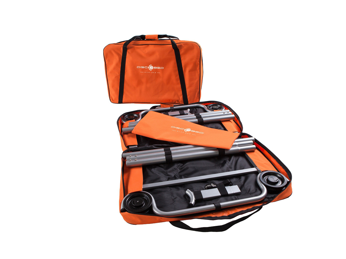 Camp bed single Dic-O-Bed, orange.
Easy to set up, without tools.

Dimensions: 208x82.5x52cm
Dimensions sleeping area: 201x70cm
Dimensions packaging (bag) 81,5x52x11cm

Loadable up to 227kg

Can be used as a single bed, bunk bed or bench.

• 1 camp bed:
• 2 straight frames
• 1 orange polyester mat
• 4 black discs
• 4 outer poles
• 2 center rods
• 2 rubber plugs
• 1 orange transport bag
• 1 safety strap